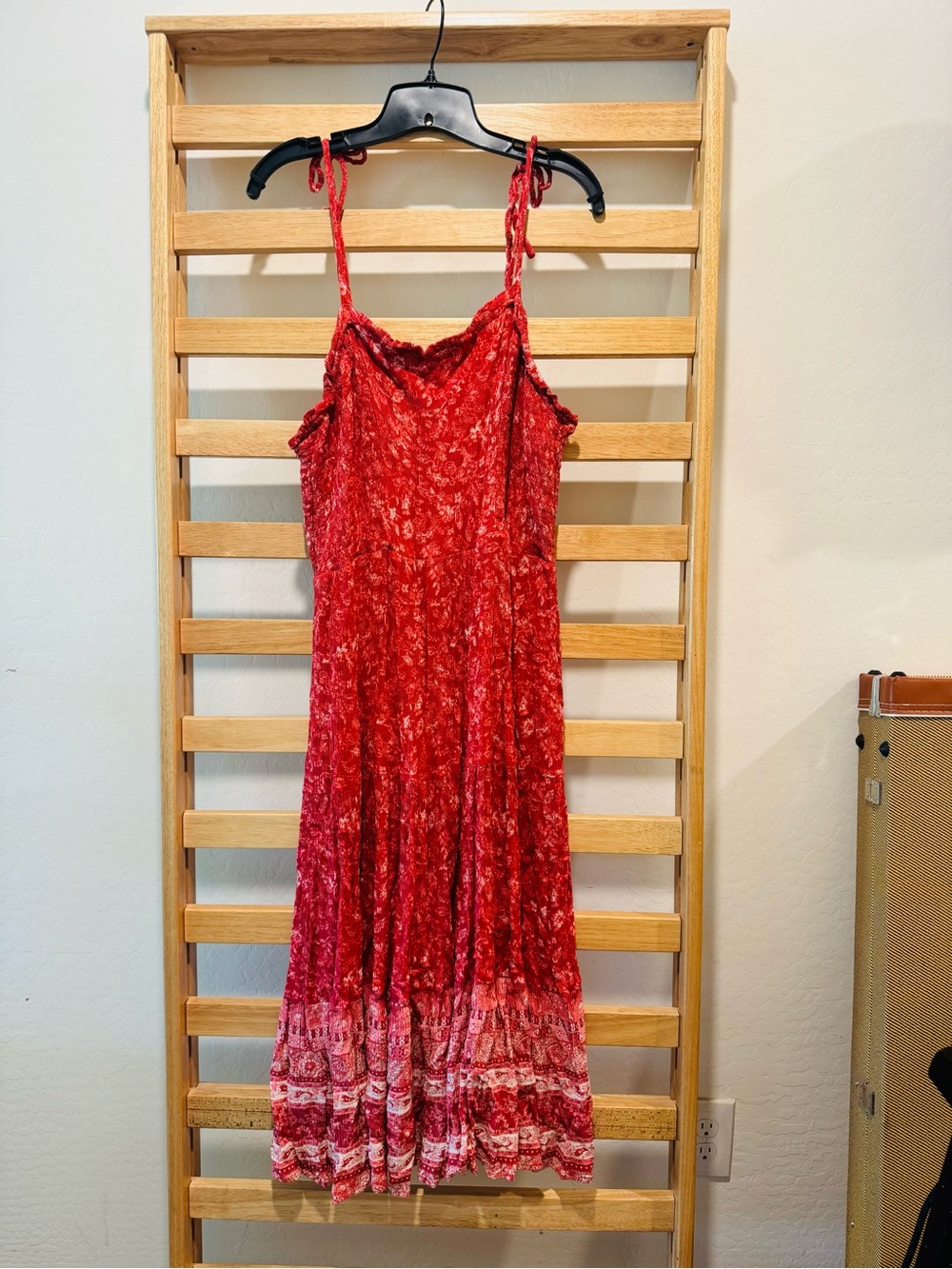 Knox Rose Rust Red Tie-Strap Maxi Dress
